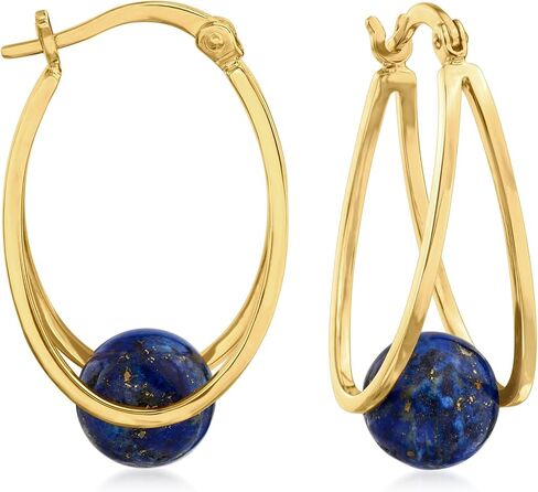 Ross-Simons Gemstone Double Hoop Earrings in 18kt Gold Over Sterling in Saudi Arabia