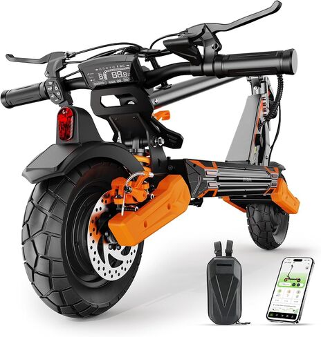 isinwheel GT1 Dual Off-Road Electric Scooter 1600W Dual Brushless Motor 10" Tires 35 Miles Range 32MPH Max Speed 330 lbs Capacity Dual Suspension E-ABS & Disc Braking Foldable for Adults in Kuwait