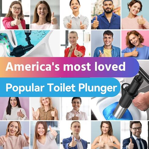 Toilet Plunger, Upgraded High Pressure Toilet Plunger Air Plungers Sink Plunger with Visual Barometer, Stainless Steel Air Drain Blaster, Powerful Drain Clog Remover for Bathroom,Kitchen,Clogged Pipe in Saudi Arabia