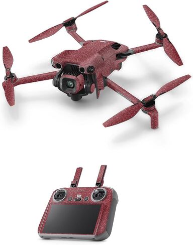Glossy Glitter Drone Skin Compatible with DJI Mini 5 Pro - Solid Burgundy - Premium 3M Vinyl Protective Wrap Decal Cover - Easy to Apply | Crafted in the USA by MightySkins in Kuwait