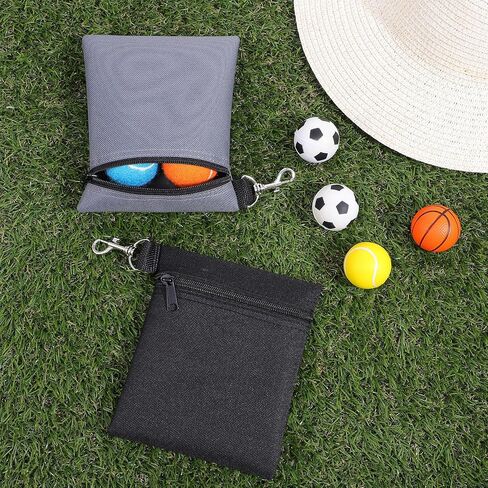 2 Pcs Golf Tee Bag, 6.57 X 5.51 Inch Golf Ball Bag Pouch, Golfs Zippered Pocket with Lobster Claw Clip, Tees Ball Storage, Balls, Valuables Gift Accessory Pouch for Men Women in Kuwait