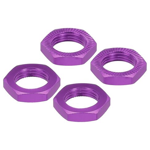MECCANIXITY ألومنيوم 17 مم RC عجلة الجوز الموضوع M12x1.0mm صواميل عجلة سداسية RC صامولة عجلة RC لشاحنات السيارات طراز 1/8 RC على الطرق الوعرة قطع غيار السيارات المطورة حزمة من 4 (أرجواني) in Kuwait