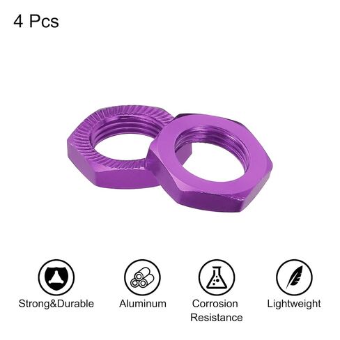MECCANIXITY ألومنيوم 17 مم RC عجلة الجوز الموضوع M12x1.0mm صواميل عجلة سداسية RC صامولة عجلة RC لشاحنات السيارات طراز 1/8 RC على الطرق الوعرة قطع غيار السيارات المطورة حزمة من 4 (أرجواني) in Kuwait