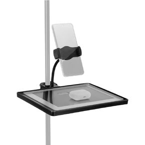 QWORK 10.6" x 8.1" Universal Multi-Purpose Clamp On Tray Holder with Adjustable Gooseneck Phone Mount, Compatible with Various Stands in Kuwait