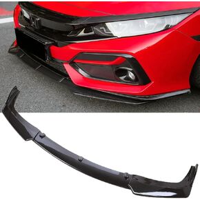 طقم سبويلر الشفاه الأمامي 3 قطع من MUCO متوافق مع Honda Civic SI Hatchback 2017 2018 2019 2020 2021 أسود لامع M-Performance Front Bumper Lip Spoiler الشفة السفلية للجسم in Kuwait