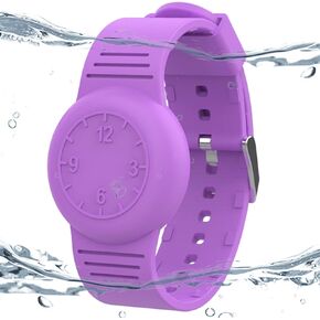 4 Pack Waterproof AirTag Bracelet for Kids, Hidden Cute Wristband for Apple Air Tag, Silicone AirTag Holder GPS Tracker Case for Toddler Child, Secure Anti-Lost