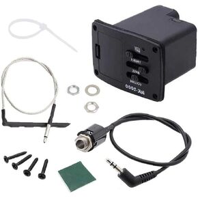 Ukulele Pickup with Preamp UK-2000 2-Band EQ Equalizer Ukulele Piezo Pickup Violin Pickup and Preamp Tuner System 1 Set