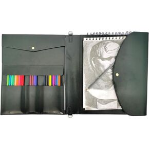 Sketchbook cover with pencil holder, Artist sketchbook leather cover artis Gifts, Drawing book and pencil case, Art book for drawing (for 5.5" x 8.5" Sketchbook)