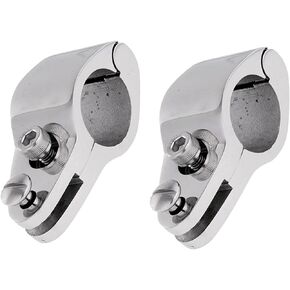 2Pcs Boat Bimini Top Hinged Jaw Slide, Stainless Steel 316 Marine Boat Canopy Tube Clamp Fitting Boat Accessories (Type: with Lock nut, 1inch)