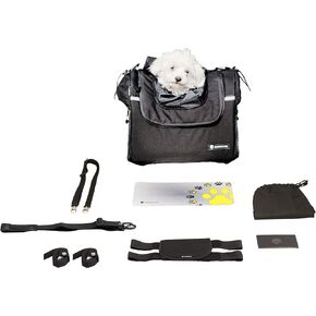Motorcycle Dog Carrier for Large Breed of Dogs (~25-44lb), Waterproof, Portable, Triple Ventilation System, Motorcycle Bag for Sissy bar, Luggage Rack or seat. (L)