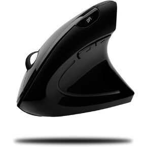 Adesso iMouse E10 - Vertical Ergonomic Optical 6-Button 2.4 GHz RF Wireless Mouse - Right Hand Orientation, Black