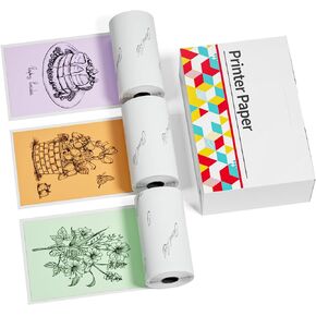 ورق ملصقات حراري ملون للطابعة الصغيرة M02/M02 Pro/M02S/M03AS/M04S، ورق طابعة برتقالي/أرجواني/أخضر، ورق حراري ذاتي اللصق، 50 مم × 3.5 متر، قطر 30 مم، 3 بكرات