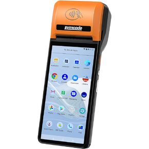 symcode POS PDA Printer Mobile POS Machine Terminal Thermal Receipt Printer 5.99" High Resolution and Clear Touch Screen Handheld PDA Printer Android 8.1 OS Support 4G WiFi Bluetooth with NFC