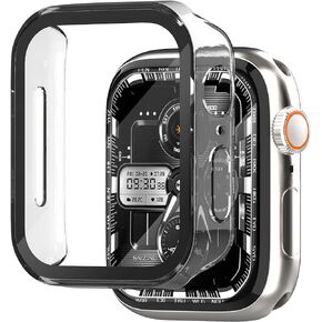 2 Pack Apple Watch Case with Tempered Glass Apple Watch Screen Protector Compatible with Apple Watch Series 9/8/7 41mm, Overall Shockproof Protective Apple Watch Cover for iWatch (blue-2pack, 41mm)