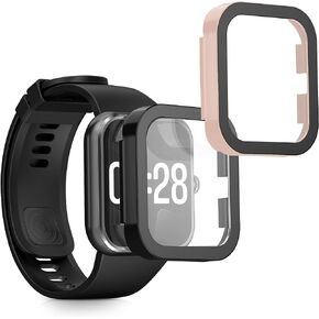 غطاء kwmobile متوافق مع أغطية Xiaomi Redmi Watch 4 - 2x زجاج مقوى مع إطار بلاستيكي - شفاف