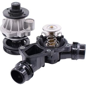 NewYall Engine Water Pump and Thermostat Housing Assembly with Gasket Kit