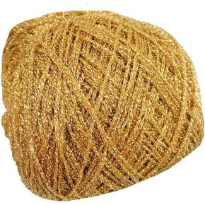 860yd Gold Lurex Yarn 3.52oz Shining Yarn Glitter Sparkle Yarn Metal Yarn DIY Fancy Sparkle Yarn Crochet Knitting Sweater Scarf Yarn Accessory Yarn