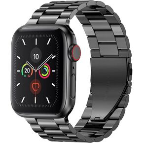 Fitlink Stainless Steel Apple Watch Band for Apple Watch 49mm 45mm 44mm 42mm 41mm 40mm 38mm, Waterproof iWatch Band for iWatch Series 9 8 7 6 5 4 3 2 1 SE Ultra for Women Men
