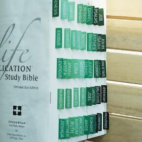 Bible Index Tabs New Old Testament Catholic Bible Study Supplies, Glossy Laminated Bible Book Accessories Labels for Women Men 120 Pcs - Green Palette Theme