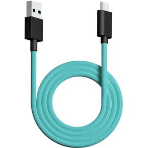 PWNAGE Ultra Custom Paracord Ultra Flexible USB C Cable for Gaming Keyboard, Mouse, Charging, Double-Sleeved Mechanical Keyboard Cable, 1.8M USB-A to USB-C, Mint Color