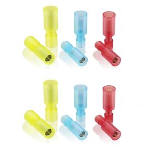 50 Pcs Bullet Connectors Quick Connect & Disconnect Electric Terminals Nylon Fully Insulated Female & Male Bullet Butt Wire Crimp Connector 24-18 AWG
