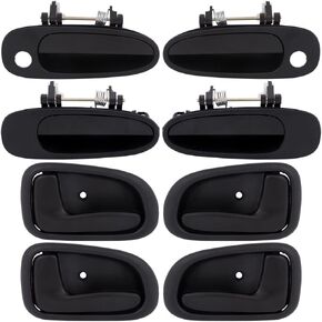 OCPTY Door Handles Exterior Interior Front Rear Driver Passenger Side Replacement fit 1994-1997 for Corolla Outside Inside Door Handles Texture Black(8pcs)