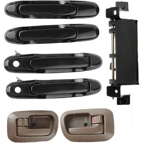 7PCS Exterior Interior Door Handle Set Front Rear Left Driver Right Passenger Side + Tailgate Handle Fit for Toyota Sienna 1998 1999 2000 2001 2002 2003