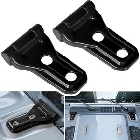Front Engine Hood Hinge Cover Trim Exterior Accessories Decoration for 2018-2022 Jeep Wrangler JL JLU Unlimited Sports Freedom Sahara Rubicon Gladiator JT 2-Door & 4-Door (Black 2PCS)