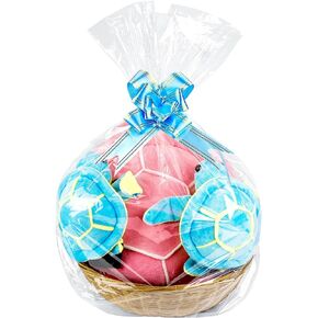 Thyores 50Pieces Cellophane Bags, Large Clear Cellophane Wrap for Baskets(31" x 47" -10 Pieces Clear)