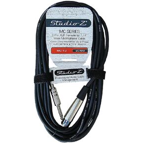 2 Pack Studio Z Microphone Cable 20Ft Female XLR to 1/4 Inch TS Male Mono 3 PIN Flexible Mic Cable Unbalanced Interconnect Wire Mic Cord for Dynamic Sound Built to Last (2 Pack)