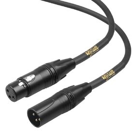 Premium 50ft XLR Cable - Male to Female, Balanced, Shielded, 22AWG Oxygen-Free Copper, Gold Plated Connectors, Zinc Alloy Shell, Includes Cable Caddy