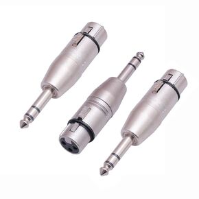 1/4" TRS to XLR Adapter 4 Pack, 2 Pack 6.35mm 1/4" Male to XLR Male Adapter and 2Pack 6.35mm 1/4" Male to XLR Female Adapter, 1/4 Inch TRS to XLR Connector.