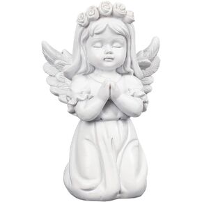 Praying Little Angel Statue - 4.7 Inches Resin Crafts Wings Angel Crafts Decoration for Shelf,Home, Wedding Car Decoration, Offcie Desk