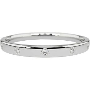 0.05 Cttw Real Natural Diamond Wedding Band for Women in Sterling Silver Diamond Accent Band Jewelry Gift for Her(G-H Color, I2-I3 Clarity)