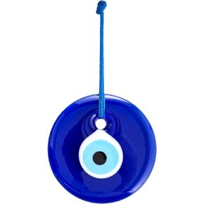 4.3" Glass Blue Evil Eye Wall Hanging Ornament - Evil Eye Decor - Turkish Handmade Nazar Amulet - Home Protection Charm - Evil Eye Wall Decor Amulet in a Box