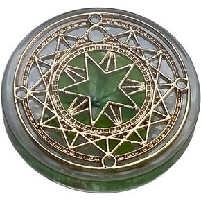 Real Four Leaf Clover Good Luck Pocket Token, Preserved, 1.25", Including Metal Ornament (Dream Catcher)