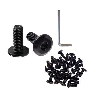 Awilzzoe M6 x 15mm 30Pcs Flat Head Hex Socket Cap Screws Bolts, 304 Stainless Steel Surface Black zinc Plated, Full Thread, Replacing Alloy Steel Black Oxide Bolts, with Hex Spanner