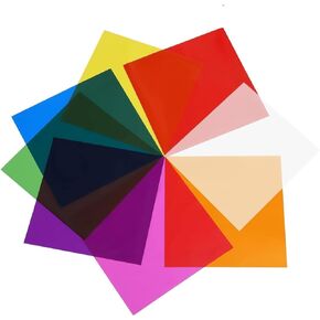 Prudiut 160 PCS Colored Cellophane Sheets 9.05 x 9.05in Colored Cellophane Wrap 8 Colors Cello Sheets Colored Transparency Plastic Sheets for DIY Arts Crafts Decoration, Gifts Wrapping