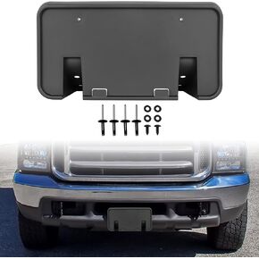 KEWISAUTO Front License Plate Frame for Ford SuperDuty, Black Front Bumper License Plate Bracket Holder Cover for Ford Super Duty F250 F350 F450 F550 99-04 Accessories (1PCS, Replace #F81Z-17A385-AA)