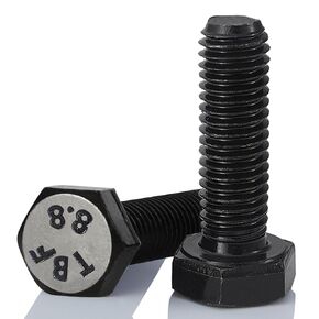 Joamang M6 x 12mm Hex Head Screw Bolt, Alloy Steel Grade 8.8, Black Oxide Finish, Full Thread, Hexagon Head Bolts, Quantity 25