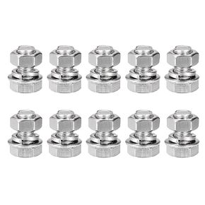 uxcell M8 x 20mm Hex Head Screws Bolts, Nuts, Flat & Lock Washers Kits, 304 Stainless Steel Fully Thread Hexagon Bolts 10 Sets