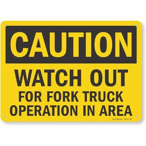 SmartSign "Caution - Watch Out For Fork Truck Operation" Sign | 10" x 14" Plastic