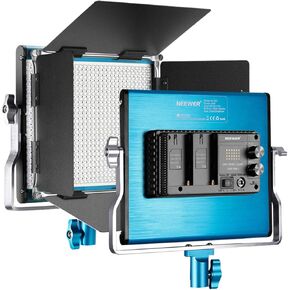 Neewer Metal Bi-Color LED Video Light for Studio, YouTube, Product Photography, Video Shooting, Durable Metal Frame, Dimmable 660 Beads, with U Bracket and Barndoor, 3200-5600K, CRI 96+ (Blue) in Saudi Arabia