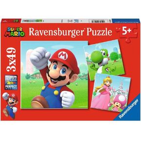Ravensburger - Super Mario Jigsaw Puzzle, 3 x 49 Collection, 3 Puzzle of 49 Pieces, Recommended Age 5+ Years