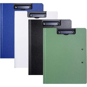 10 Pack Foldable Clipboards, A4 Clipboard Folder, Office Clipboard Folder with Double Clips Metal Clip, Storage Clipboards for Office, School or Medical Field(5 Colors)