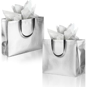 GITMIWS 13'' Sparkle Gift Bags with Tissues – Set of 9 Mix Color Reusable Gift Bags Large Size - Perfect as Goodie Bags, Birthday Gift Bag, Party Favor Bags, Wedding Gift Bags