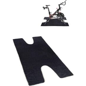 Rutima Field Exercise Bike Sweat Mat Towel-Anti-Slip, Super Absorbent Machine Washable - Peleton Exercise Bike Compatible - Spin Bike Accessories-, Black, Grey