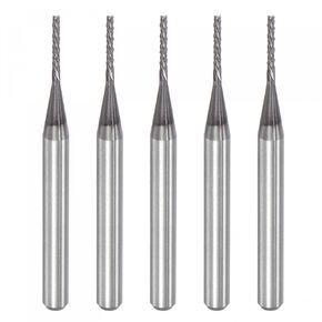 uxcell End Mill CNC Router Bits, 2.5mm x 12mm 1/8" Shank Diamond Film Coated Carbide Engraving Bit Milling Cutter Left Hand for PCB Plastic Fiber Wood 5pcs