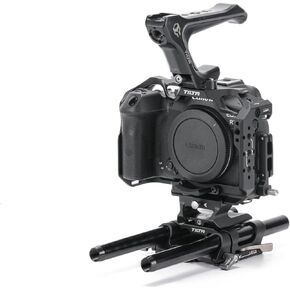 Tilta Camera Cage Compatible with Canon R7 Pro Kit - Black | Mount Accessories | ARCA BASEPLATE | Cable CLAMP | NATO TOP Handle | TA-T59-B-B
