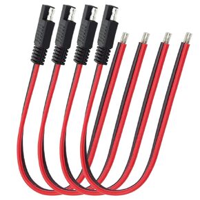 4 PCS 1 Feet 14AWG SAE Connector Quick Disconnect Plug Extension Cable, SAE Extension Cable for Automotive, RV, Motorcycle Cars Tractor, Solar Panel Panel SAE Plug